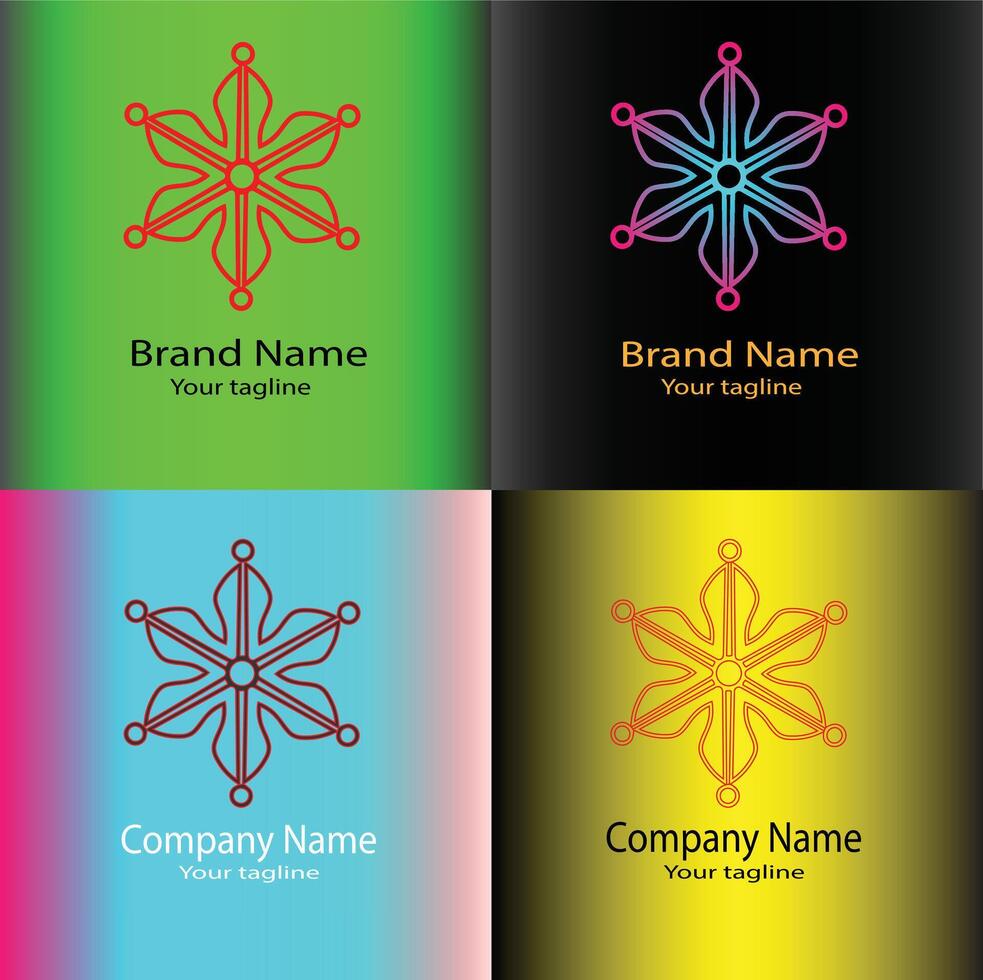 Snowflake, Hexanova Design, Crystal Axis, Polar Petal, Glacier Bloom etc. Symbolic Logo for Company or Organization vector