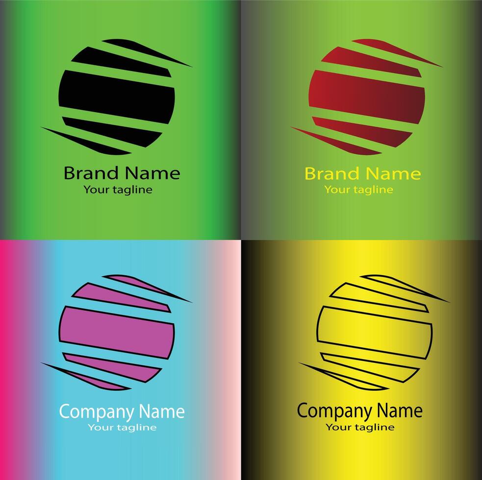 This sleek, modern logo with a layered, spherical, layered horizon design vector