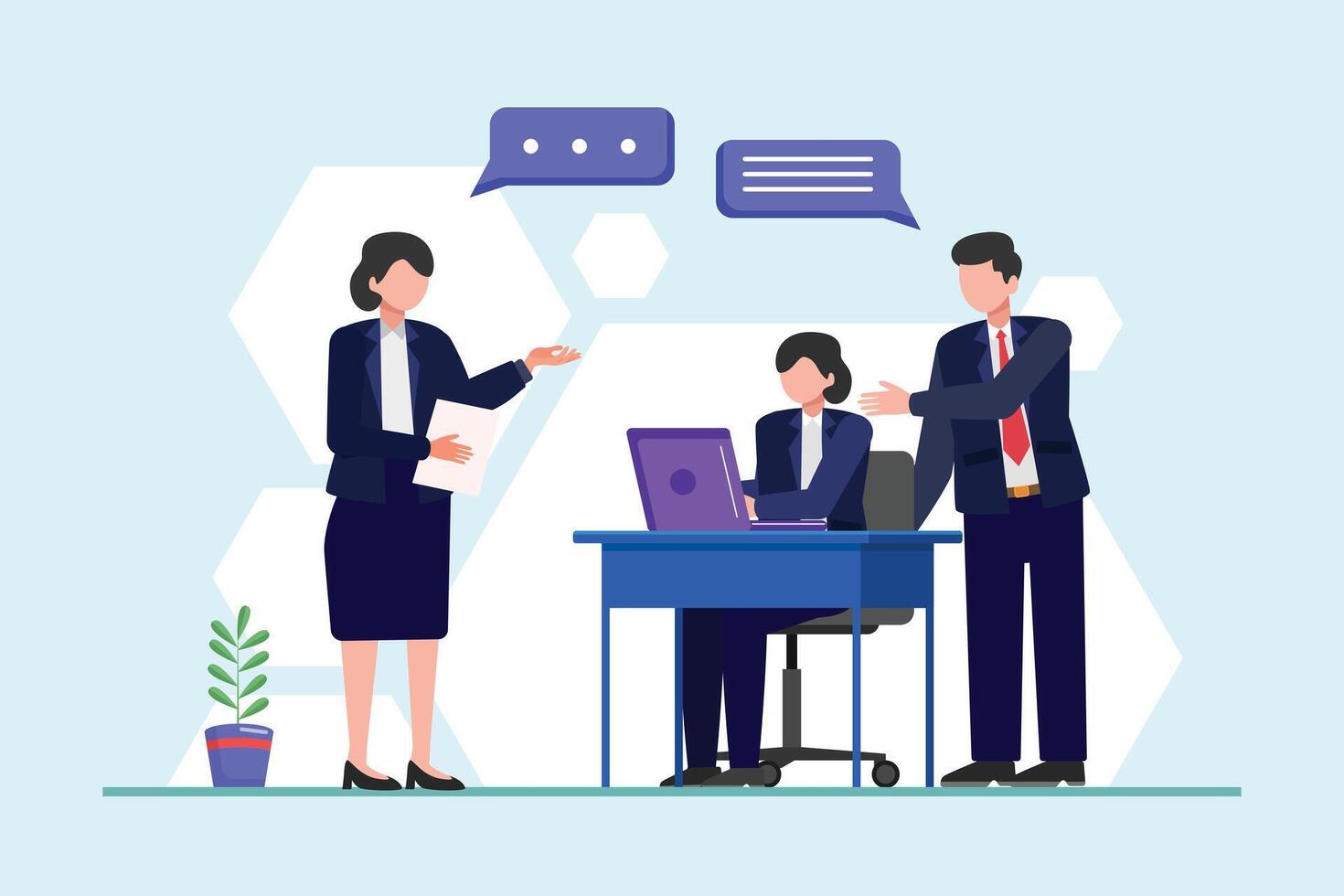 Business communication concept. Colored flat illustration isolated. vector
