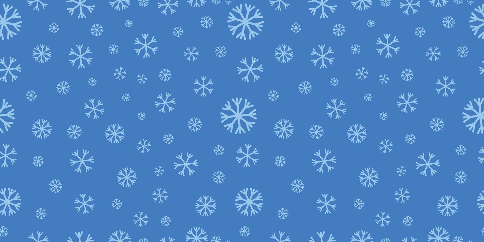 snowflakes seamless pattern on blue background vector