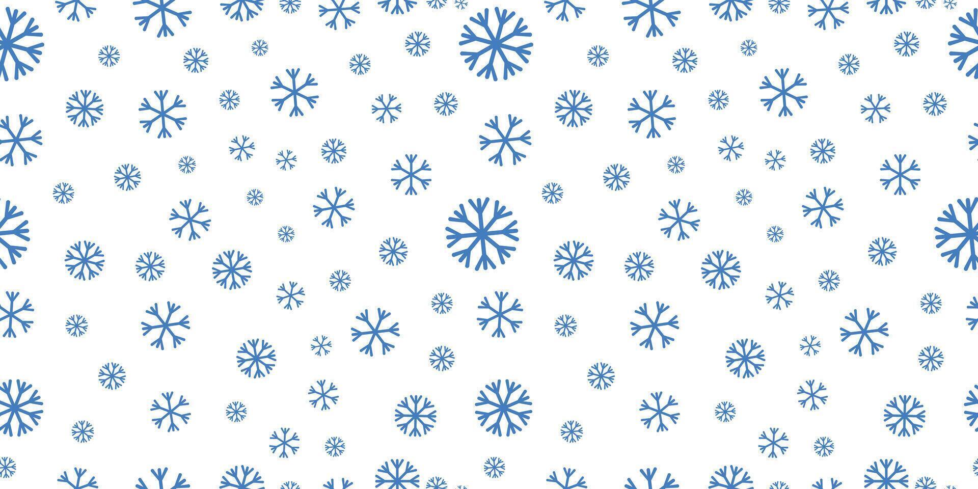 seamless blue snowflake pattern on white background. Seamless pattern with white snowflake vector