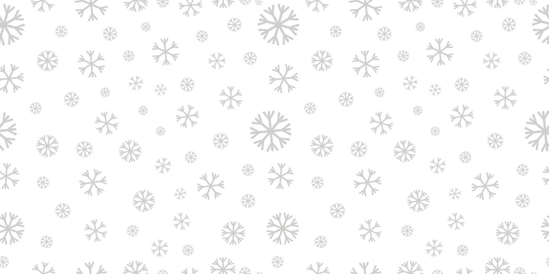 a white and gray snowflake seamless pattern on a white background vector