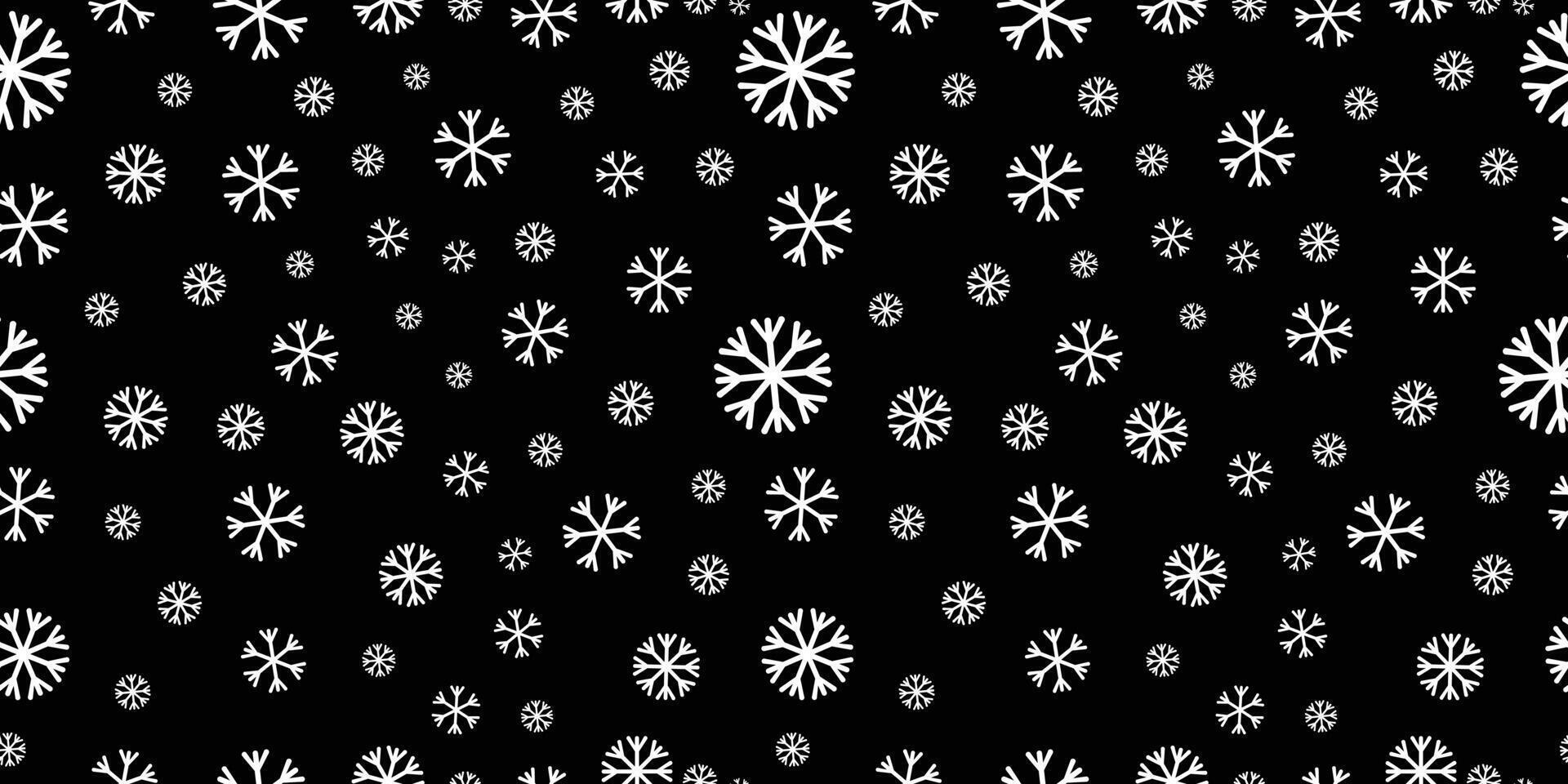 black and white seamless snowflake pattern. Seamless pattern with white snowflake vector
