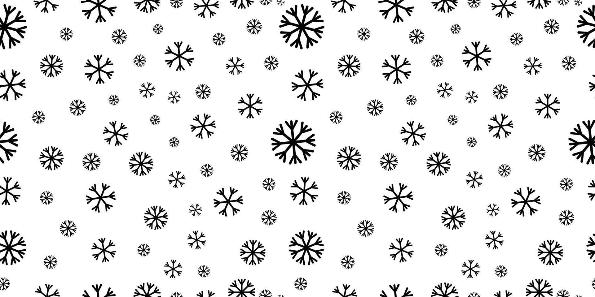 black seamless snowflake pattern. Seamless pattern with white snowflake vector