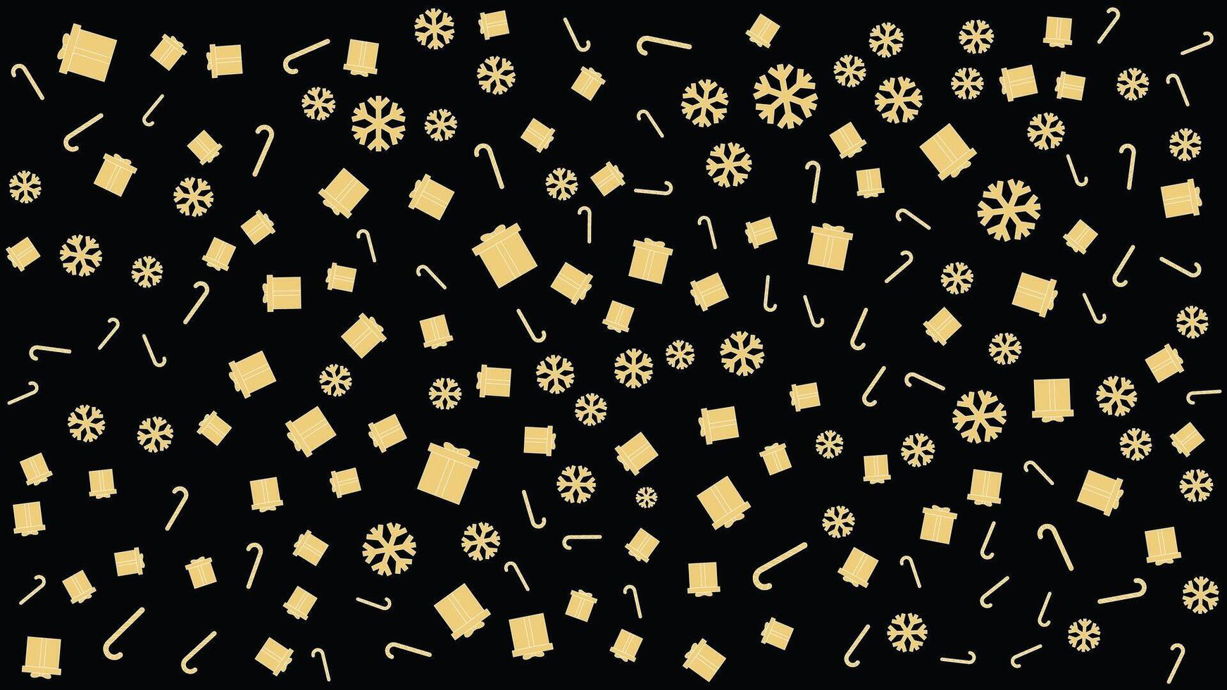 christmas background seamless pattern from golde icon box gift, candy and snow decoration christmas holiday , Minimal art banner, poster, cover templates vector