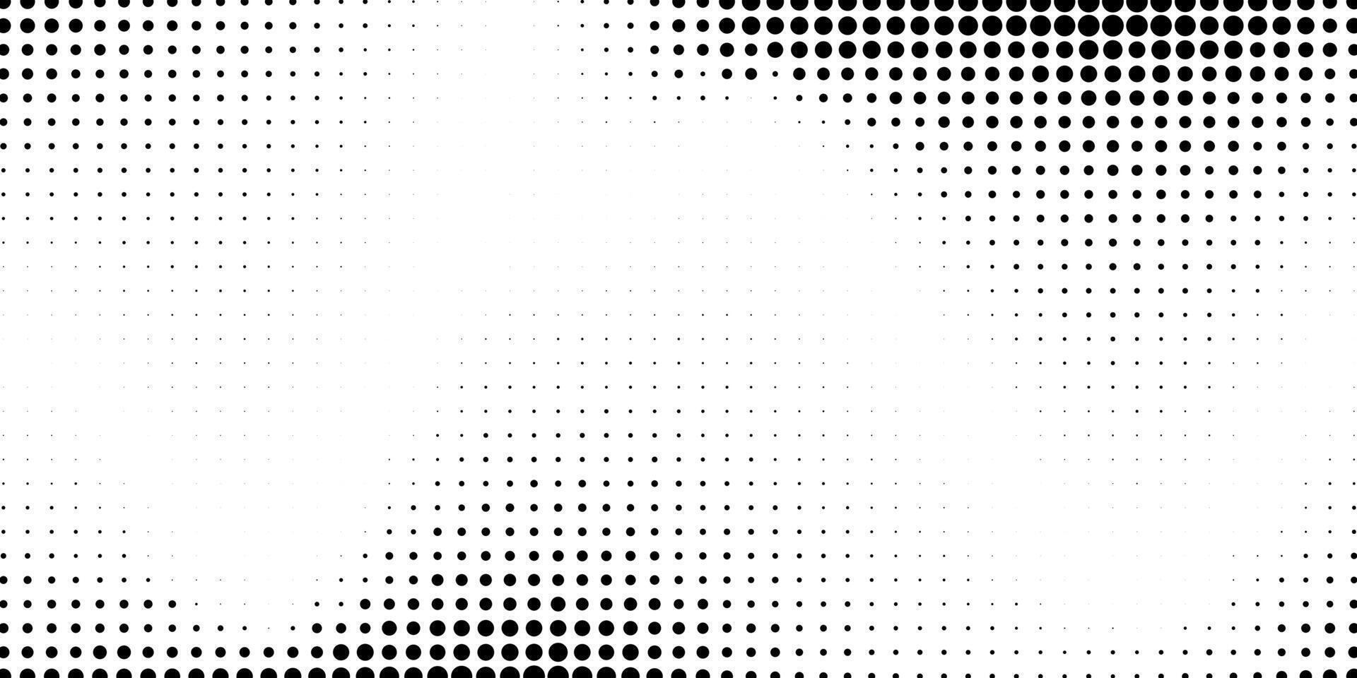 Wavy Halftone Dotted Background. Black and white comic half tone pop art background vector