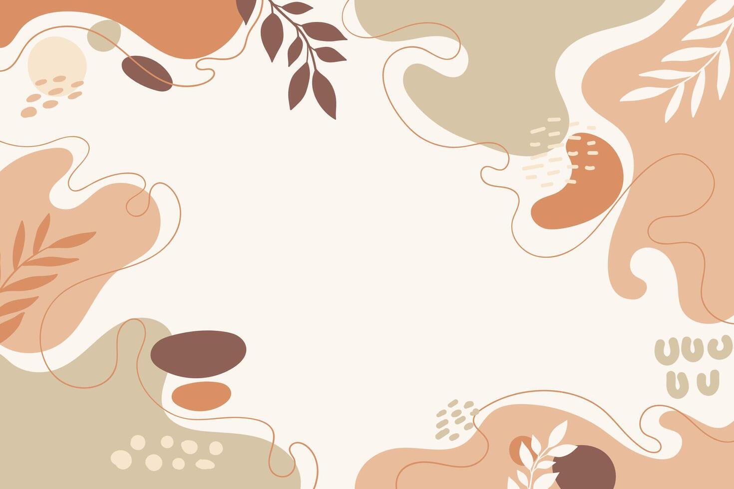 Modern art background with abstract organic shapes. Trendy neutral colors banner for advertising, ads, presentations, social media vector