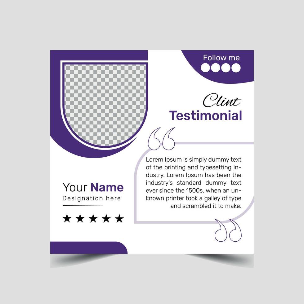 Corporate Testimonial Clint feedback design vector