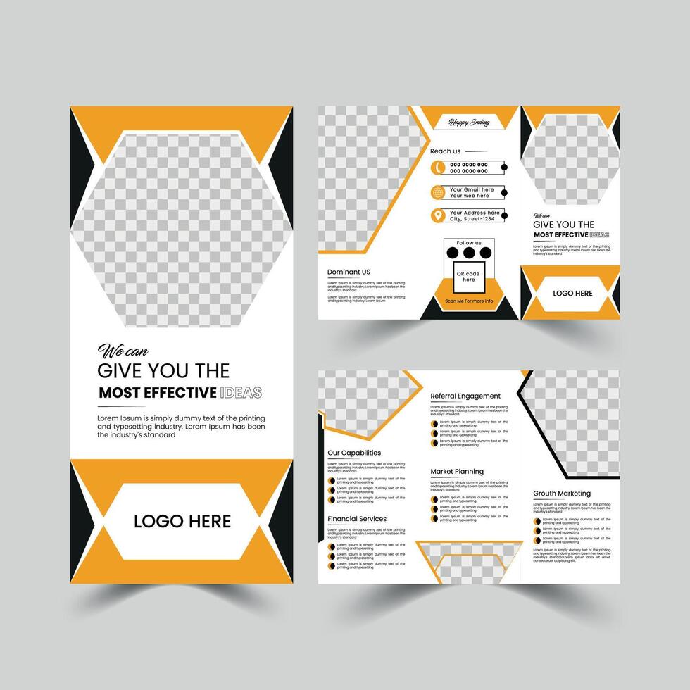 Corporate and business Clean and minimal modern trifold brochure design template vector