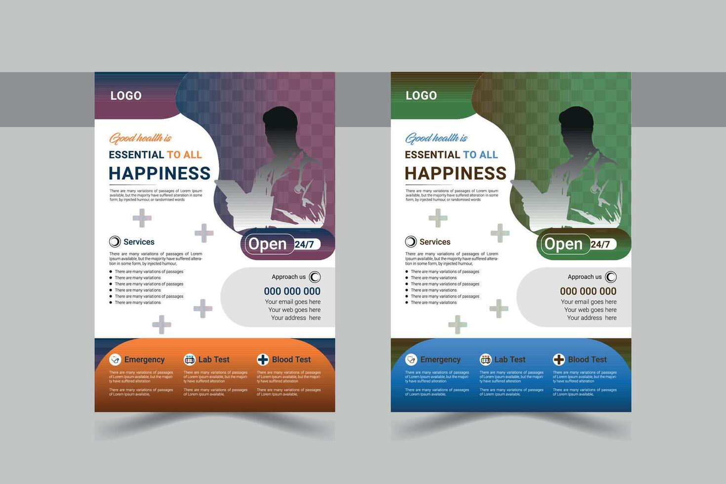 Corporate healthcare business medical flyer Presentation Design Template vector