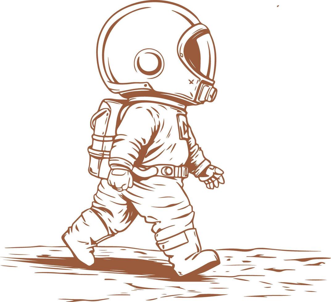 Astronaut walking on the moon vector
