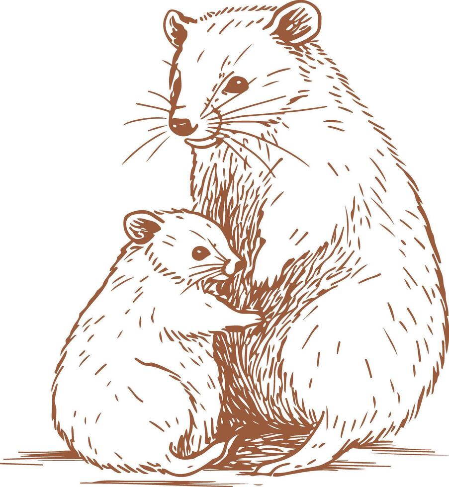 Mother and Baby Quokkas vector