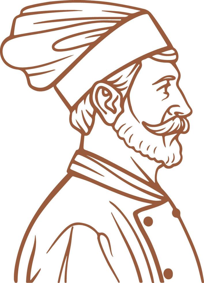 Chef man in hat vector