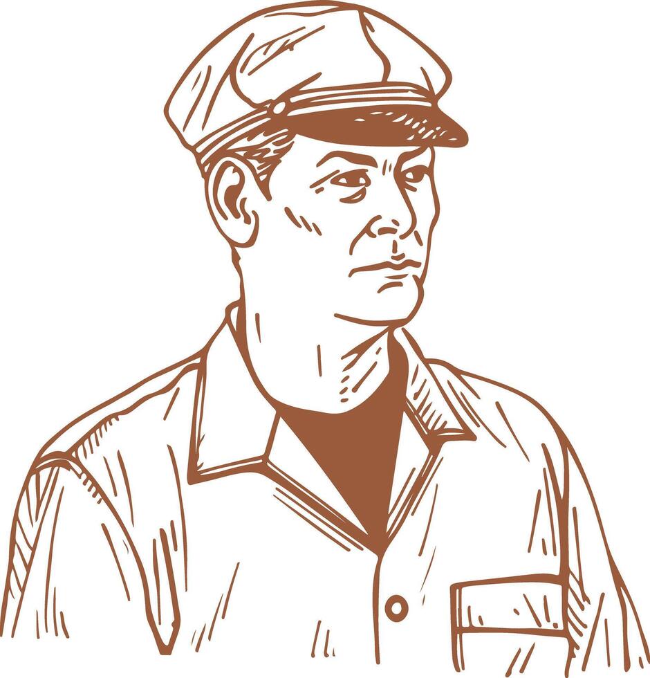 A man in a hat and uniform vector