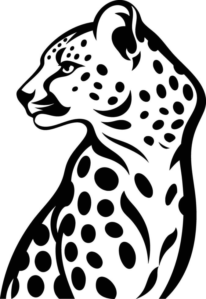 The Majestic Cheetah, a Black and White Portrait. vector