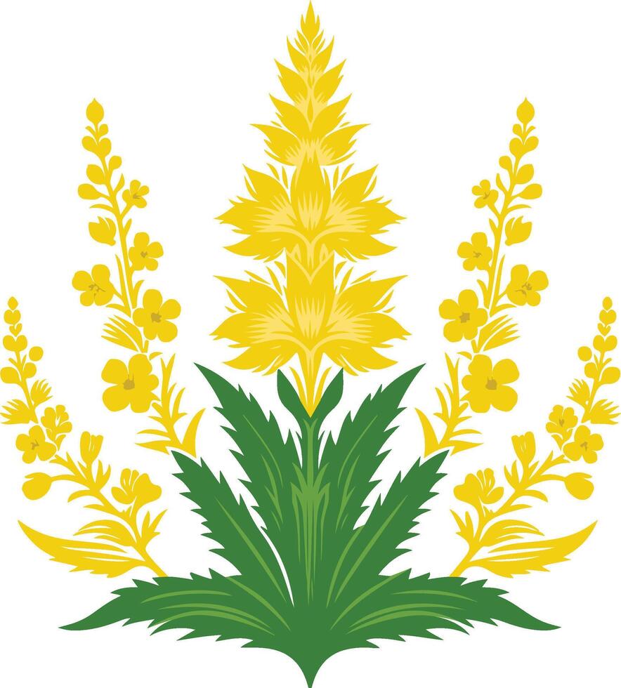 Decorative Mullein flower symbol vector