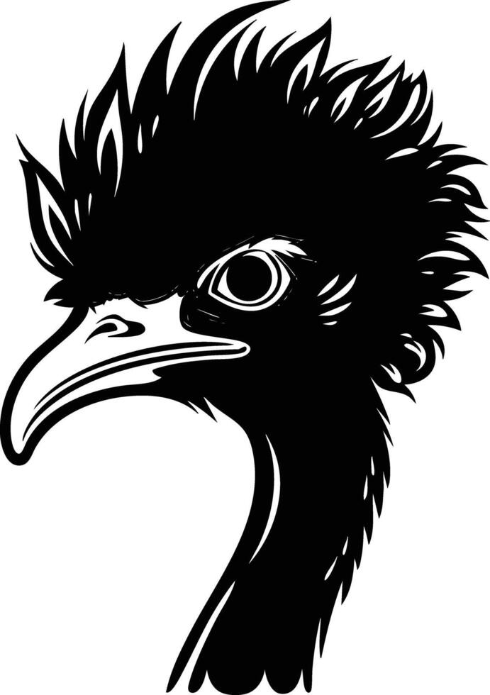 The Ostrich's Intense Gaze Captures the Moment. vector