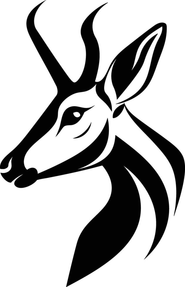 Elegant Black And White Antelope Illustration. vector