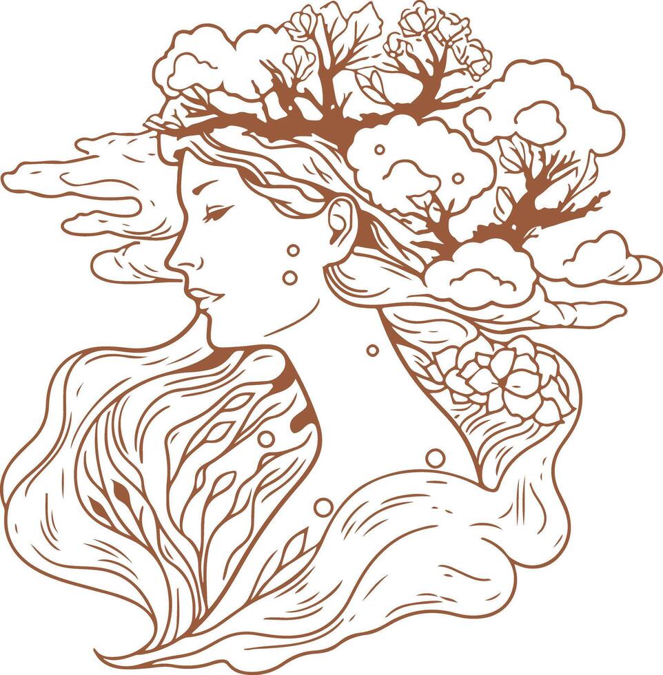 Mother Nature Illustration 2 vector