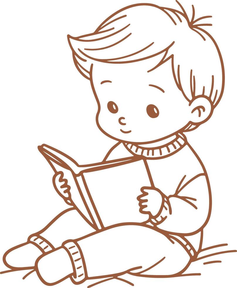 Boy Reading a Book vector