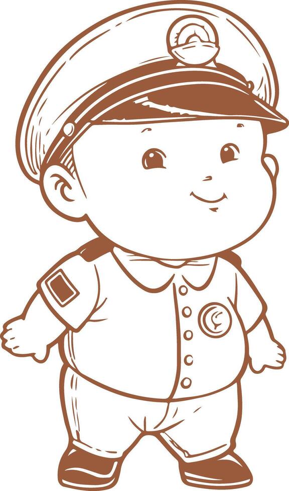 Vintage Baby police officer vector