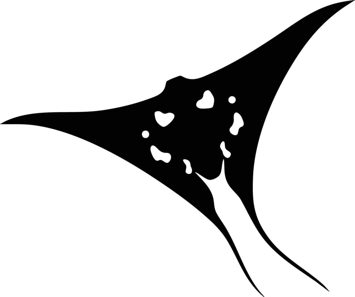 Majestic Manta Ray Silhouette Soaring Through the Depths. vector