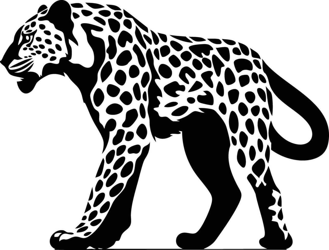 Majestic Leopard Silhouette Stands Tall In The African Savanna. vector
