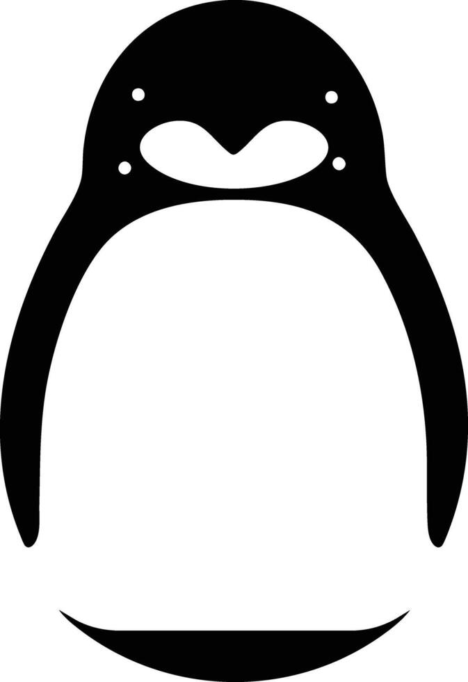 A Simple Black and White Penguin Silhouette. vector