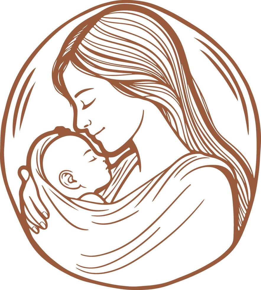 Mother and Child Illustration vector