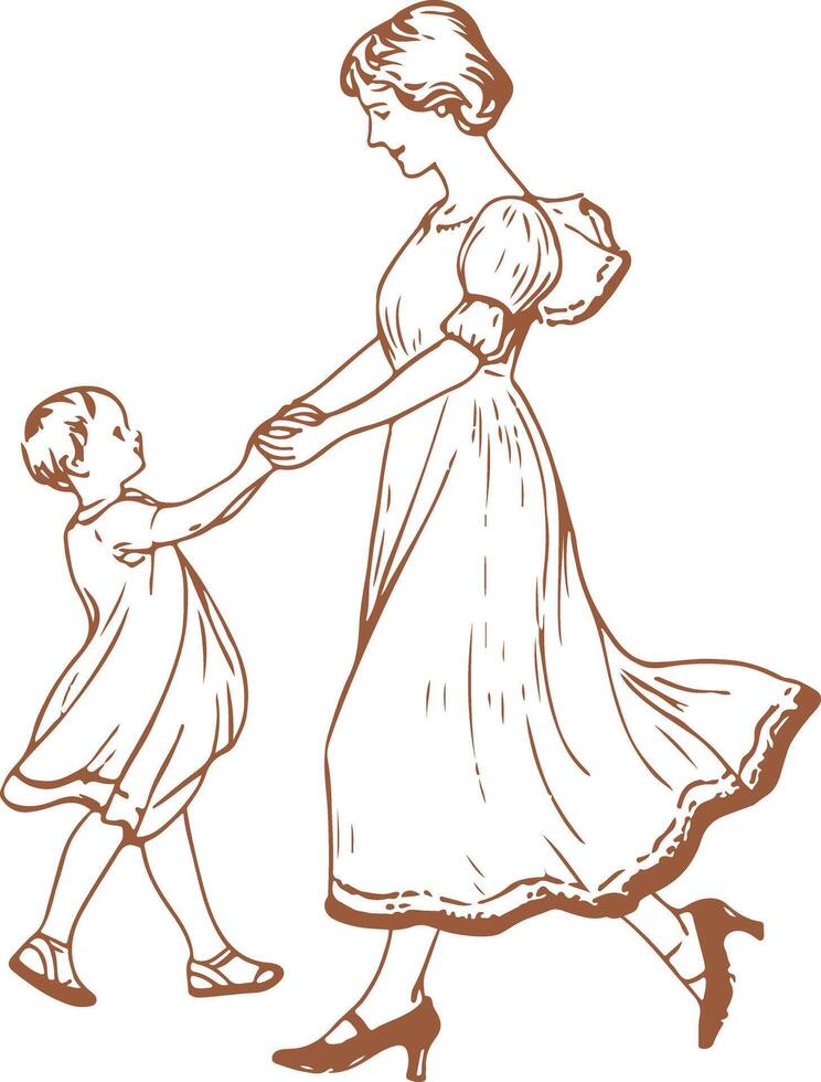 Mother Playing with Child Illustration vector