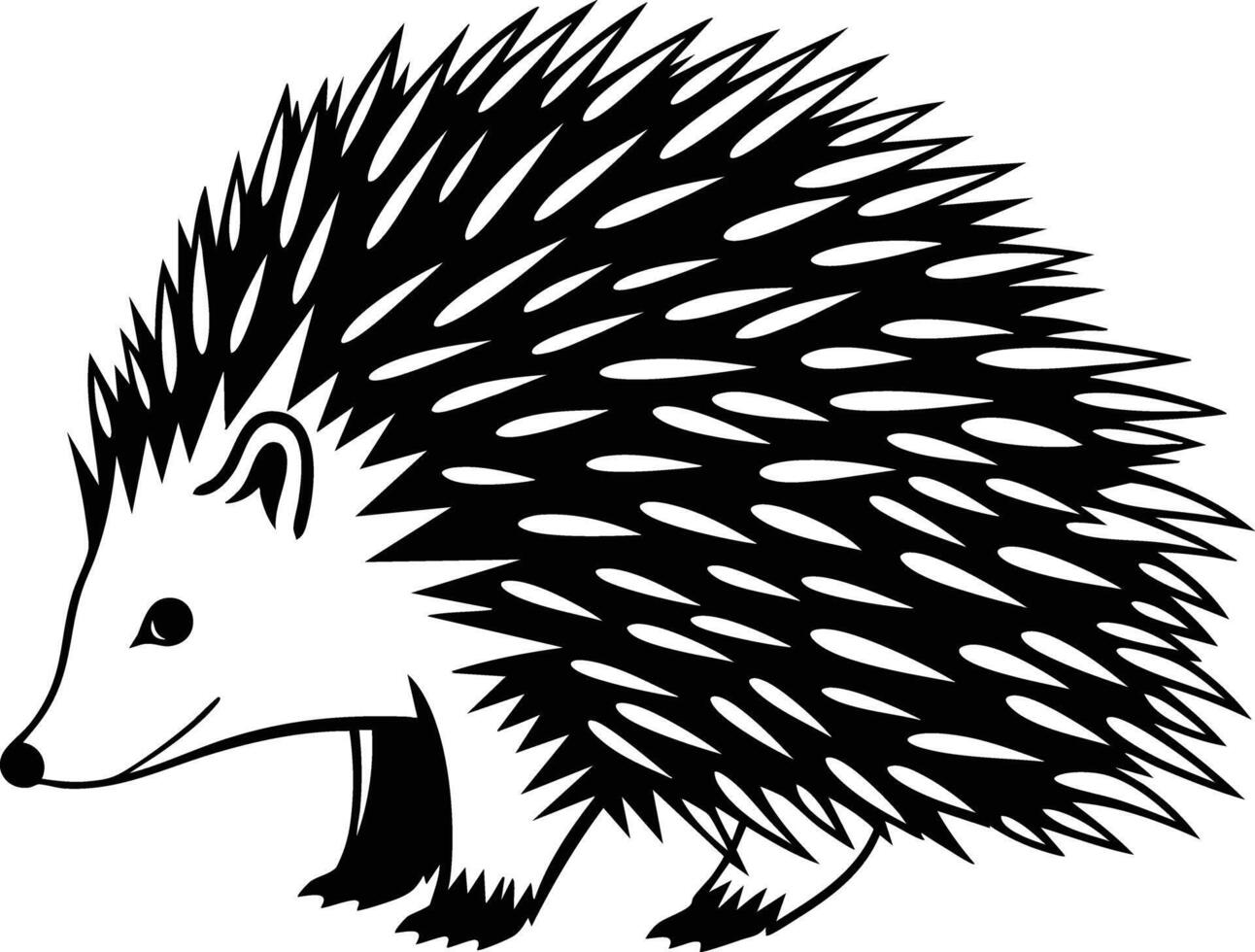 A Prickly Little Friend Stands Out In Black And White. vector