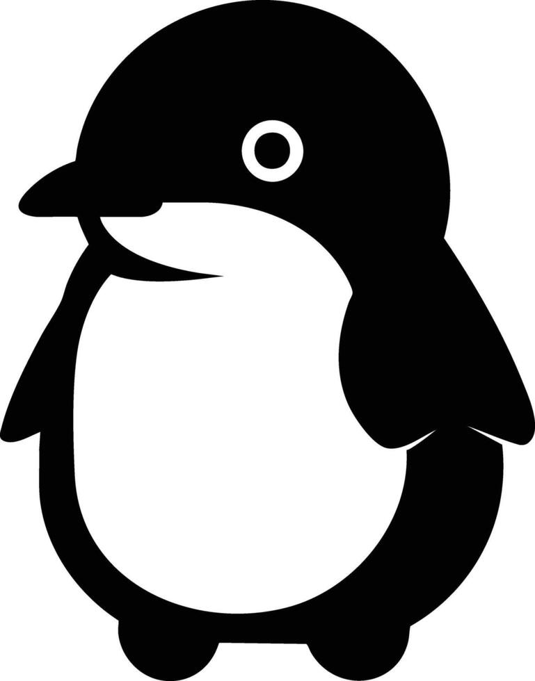 A Black and White Penguin Stands Tall and Proud. vector