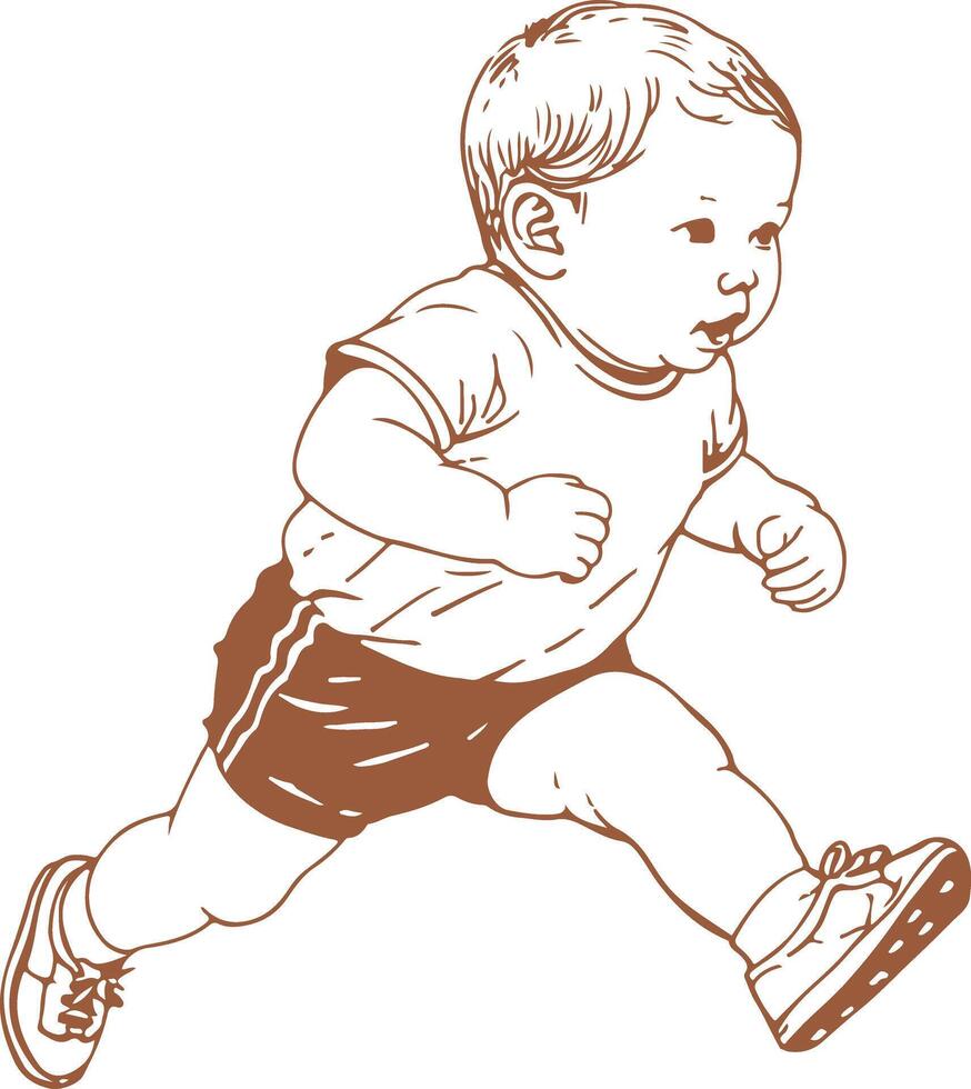 A baby running clipart vector
