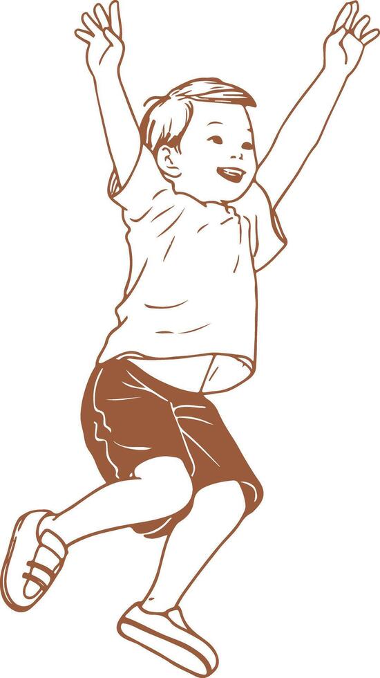 Vintage sian Kid Jumping for Joy vector
