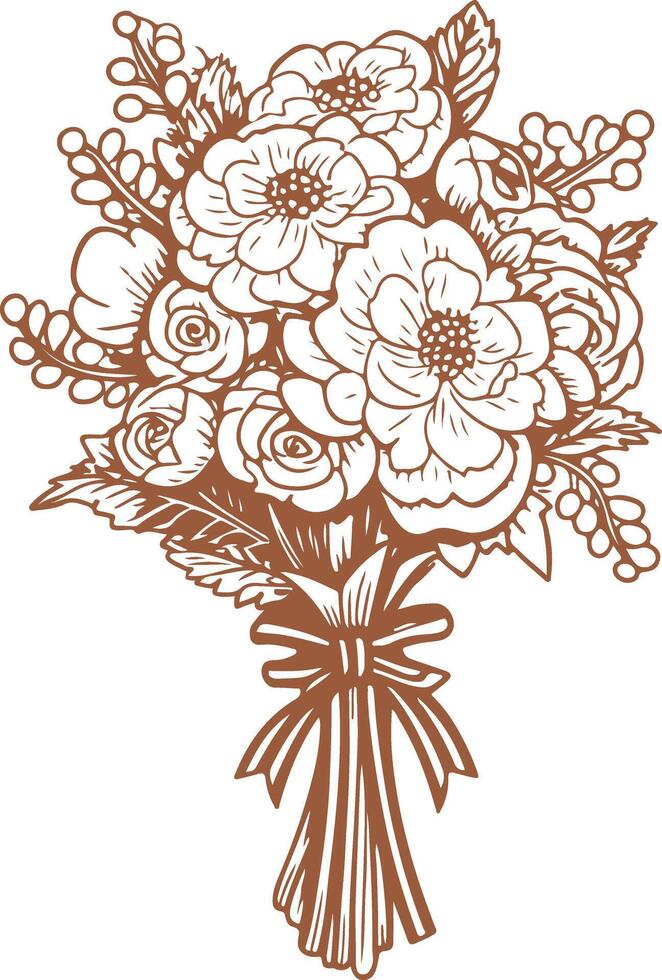 An icon of a bouquet of flowers 2 vector