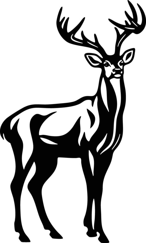 Majestic Buck Silhouette, Proud and Powerful. vector