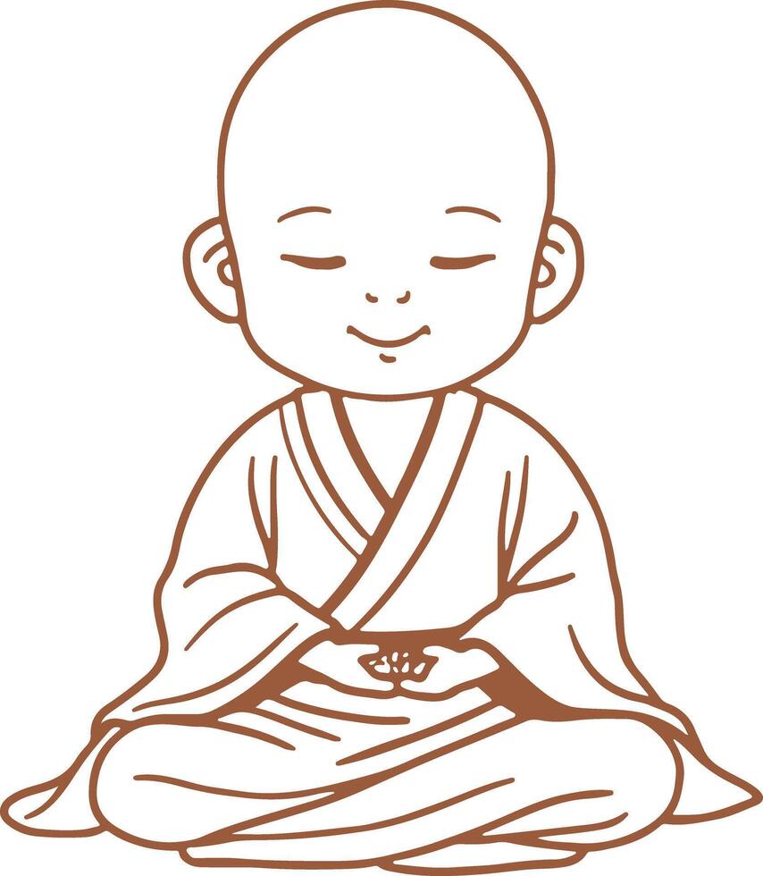 A cartoon buddha sitting in meditation vector