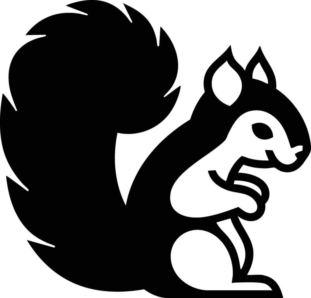 A Silhouette of a Squirrel Standing Tall and Proud. vector