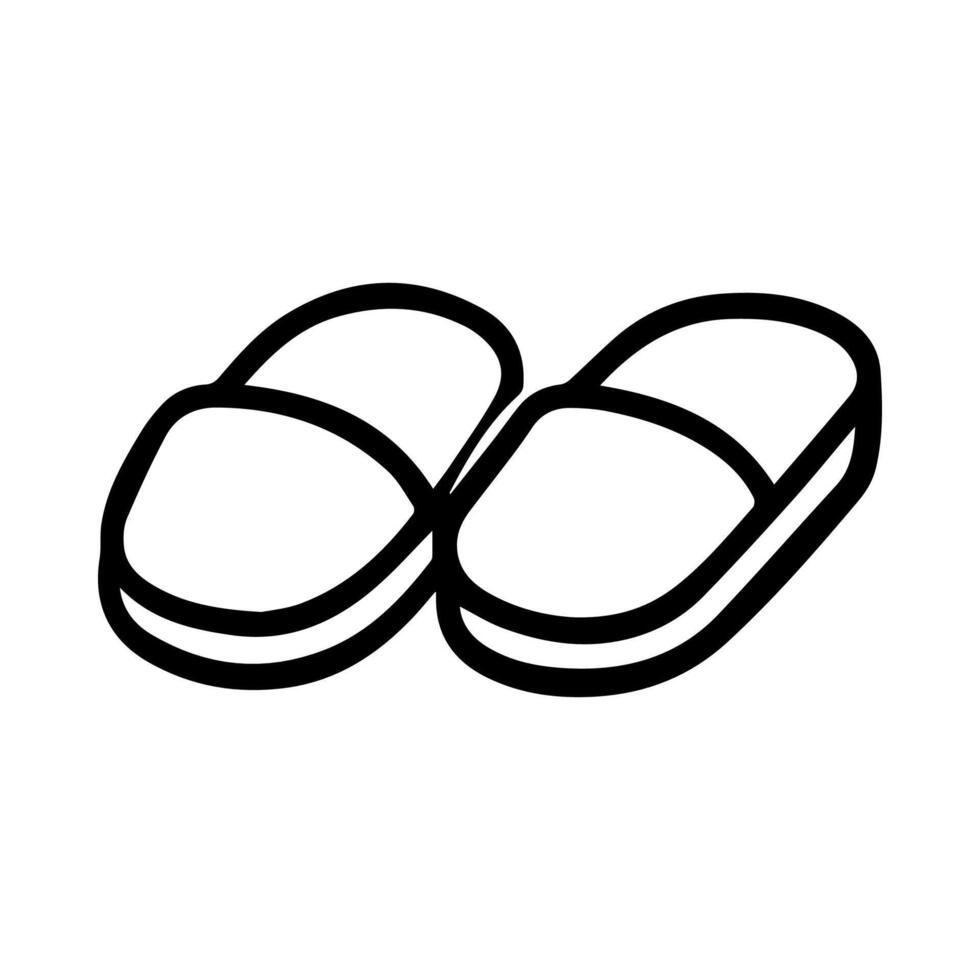 slipper icon or modern line symbol. line art and icon design with bold outline. Black and white Pixel Perfect minimalistic symbol isolated white background. Silhouette simple thin sign vector