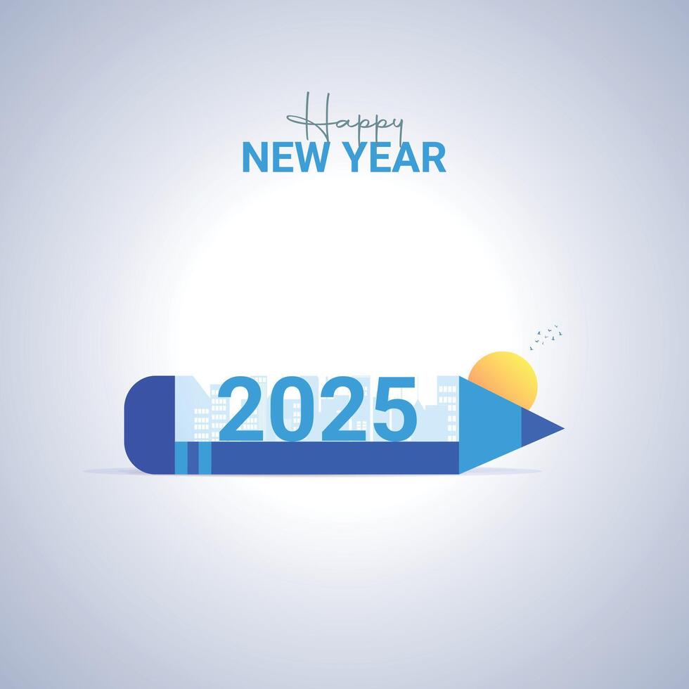 Simple and Clean Design Happy New Year 2025. Numbers for Background for Banners, Posters vector
