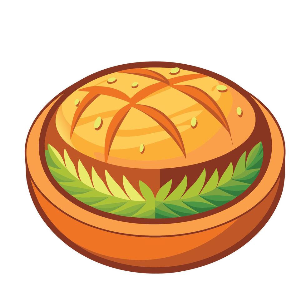 A hamburger in a bowl with lettuce on top vector
