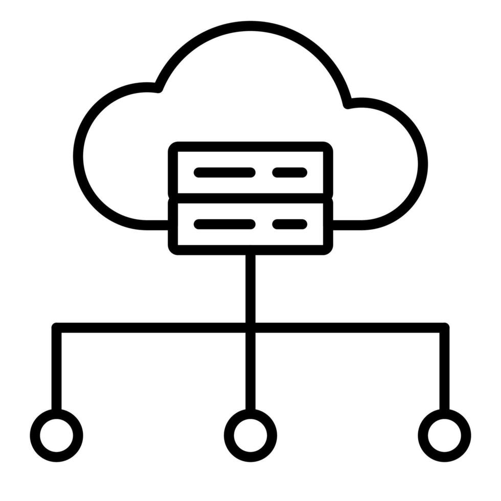 Hosting Lineal Icon vector
