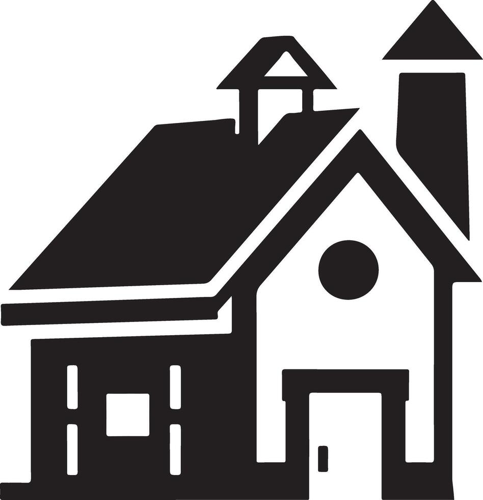 Rustic Farmhouse Silhouette Art Graphics vector
