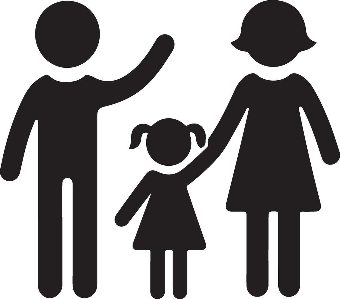 Artistic Family Icon Silhouette for Branding vector