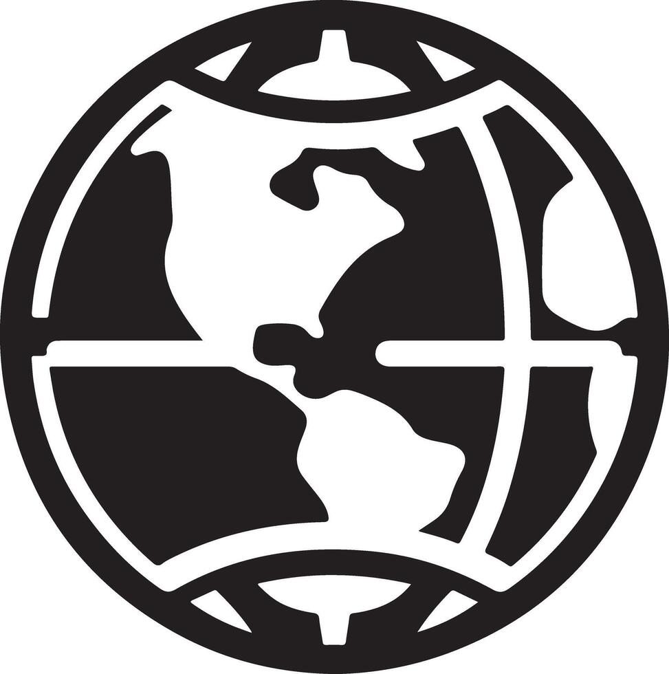 Unique Earth Globe Silhouette Graphic Resources vector