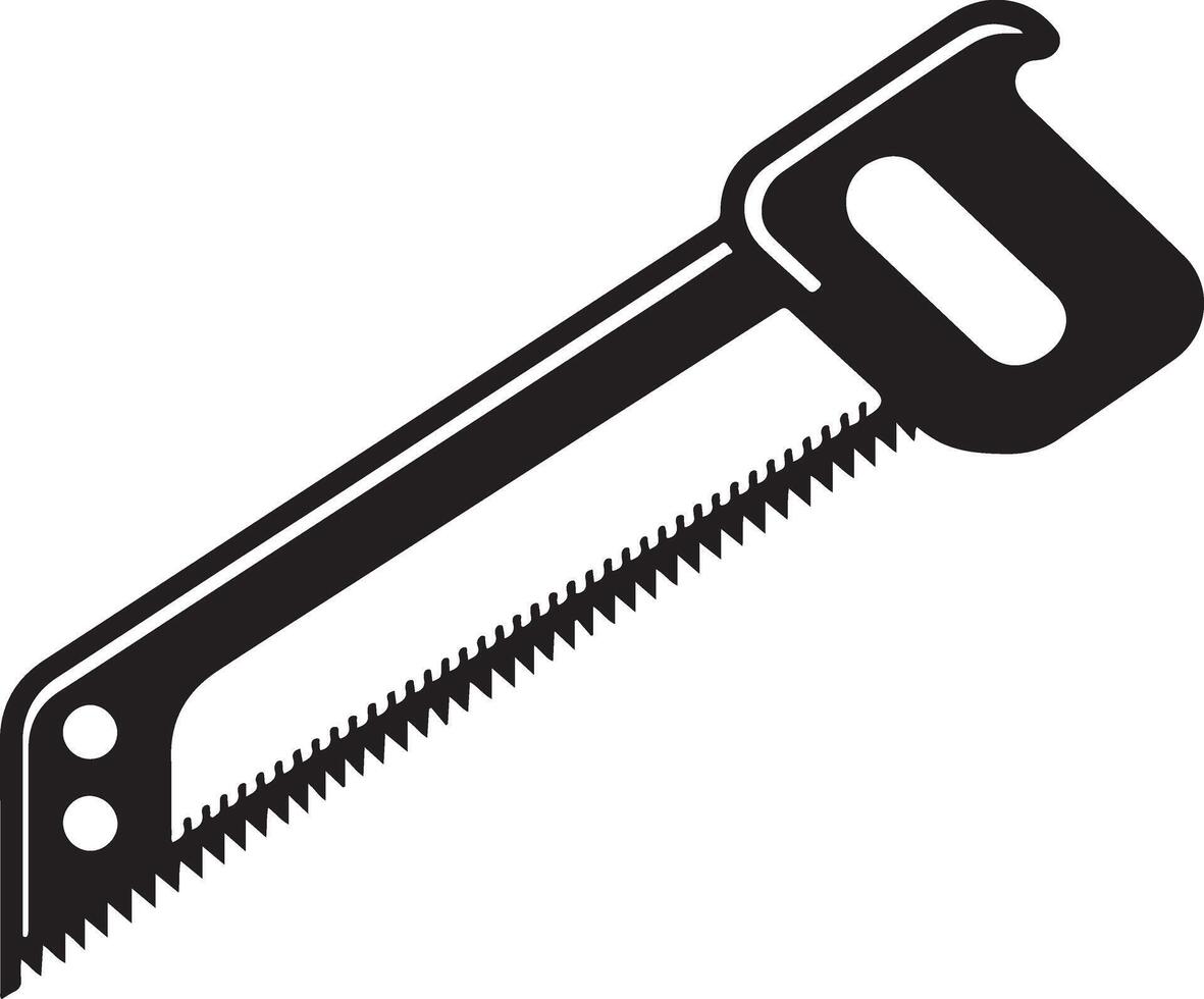 Artistic Hacksaw Silhouette Designs for Carpentry Creativity vector