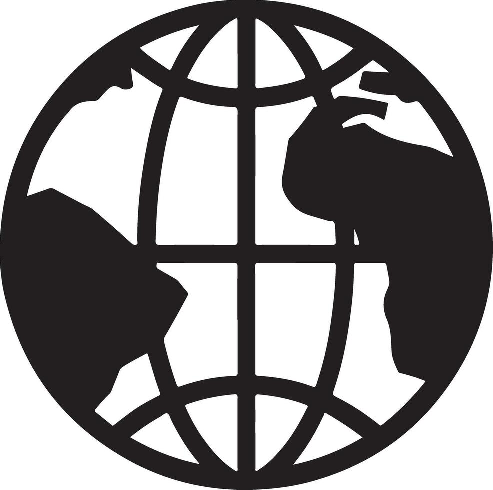 High Quality Earth Globe Silhouette Images vector