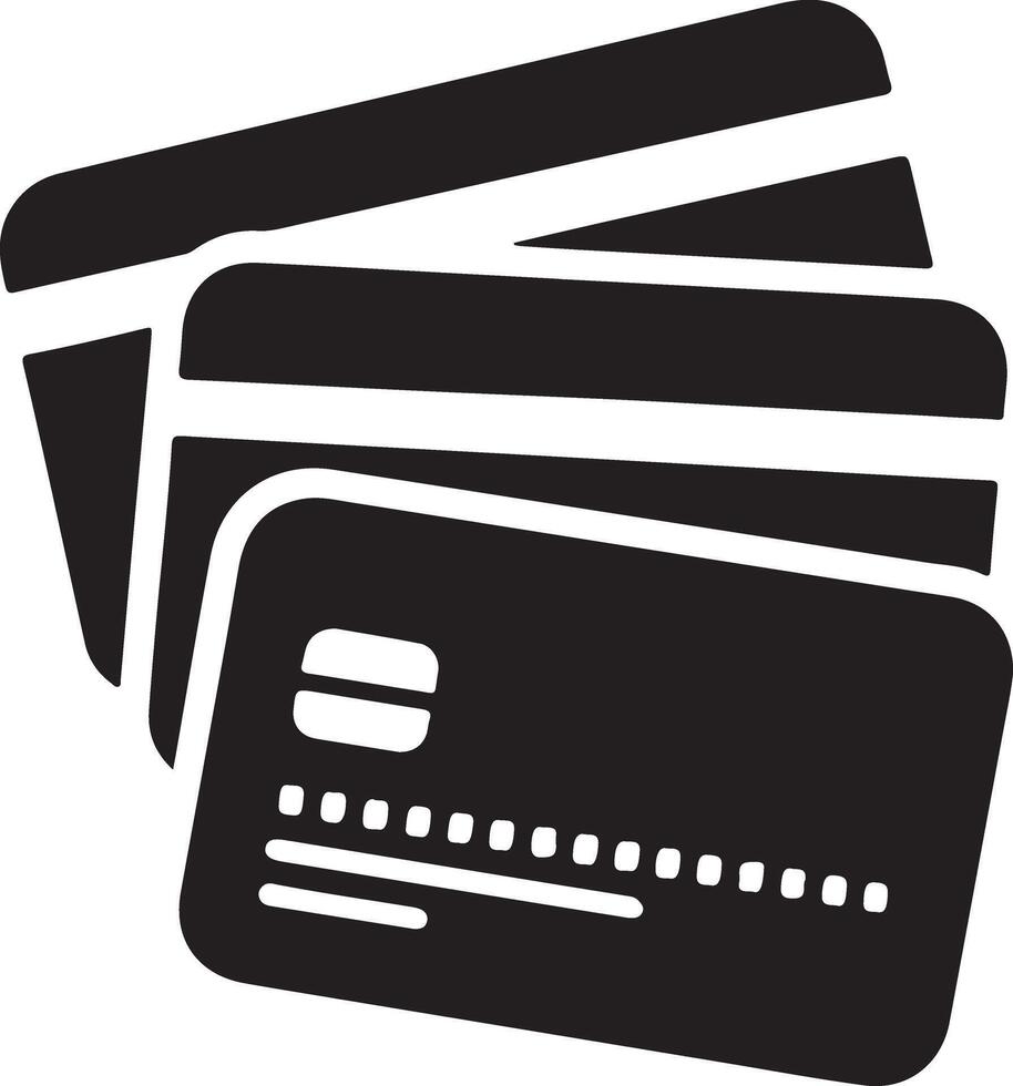 Versatile Multiple Credit Card Silhouette Graphics vector