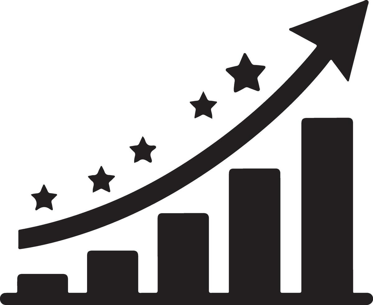Versatile Growth Graph Silhouette Design for Infographic Use vector