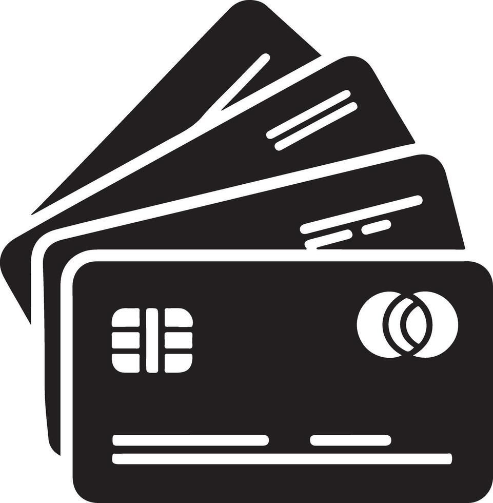 High Quality Multiple Credit Card Silhouette vector